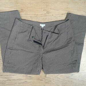 J. Jill tan black plaid cotton cropped ankle pants size 16
